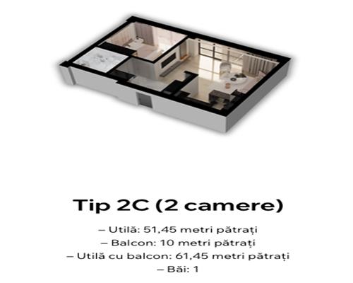 Apartamente 2 camere ultracentral Falticeni – Vesta Central Bloc 2 – de la 69.458 e + TVA